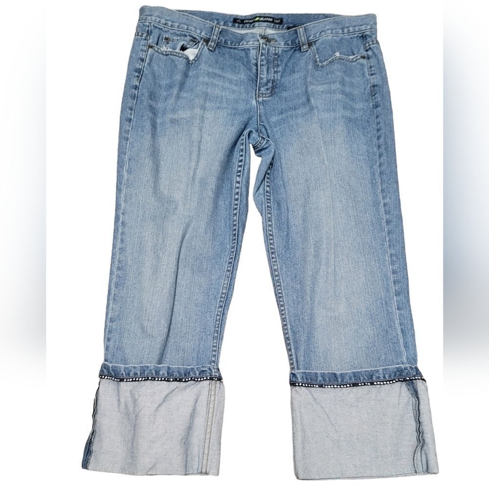 DKNY Cuffed and  Bedazzled Crop Jean 14